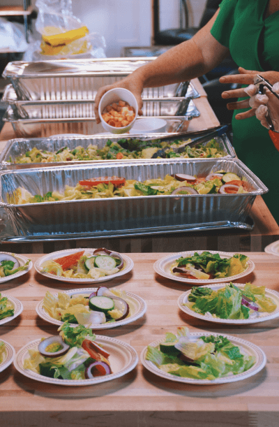 Food being served at a festival